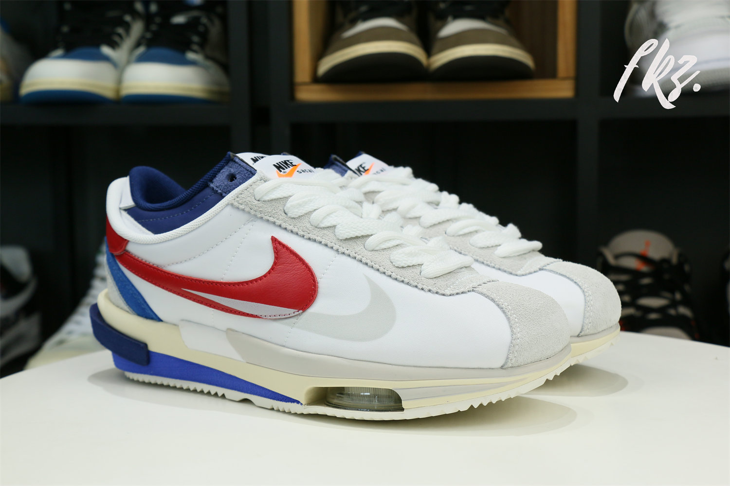 Sacai x Nike Cortez White blue red