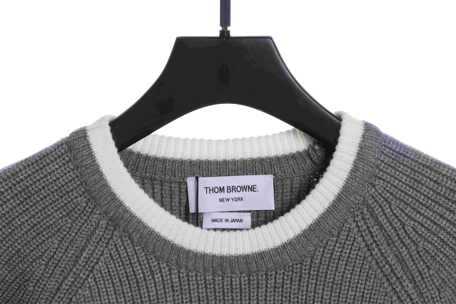 ThomBrowne New Season 22Ss Four-Stripe Pullover Long Sleeve Crewneck Sweater