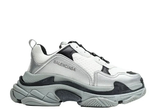Balenciag* Triple S Trainer ‘Grey-Sliver Logo’