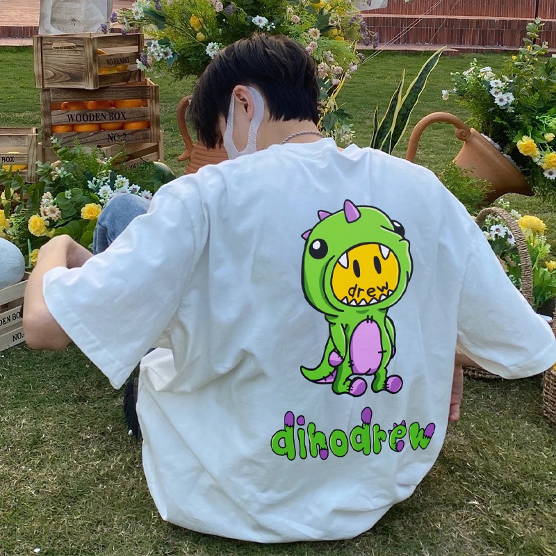 DREW cartoon dinosaur printing short sleeves
