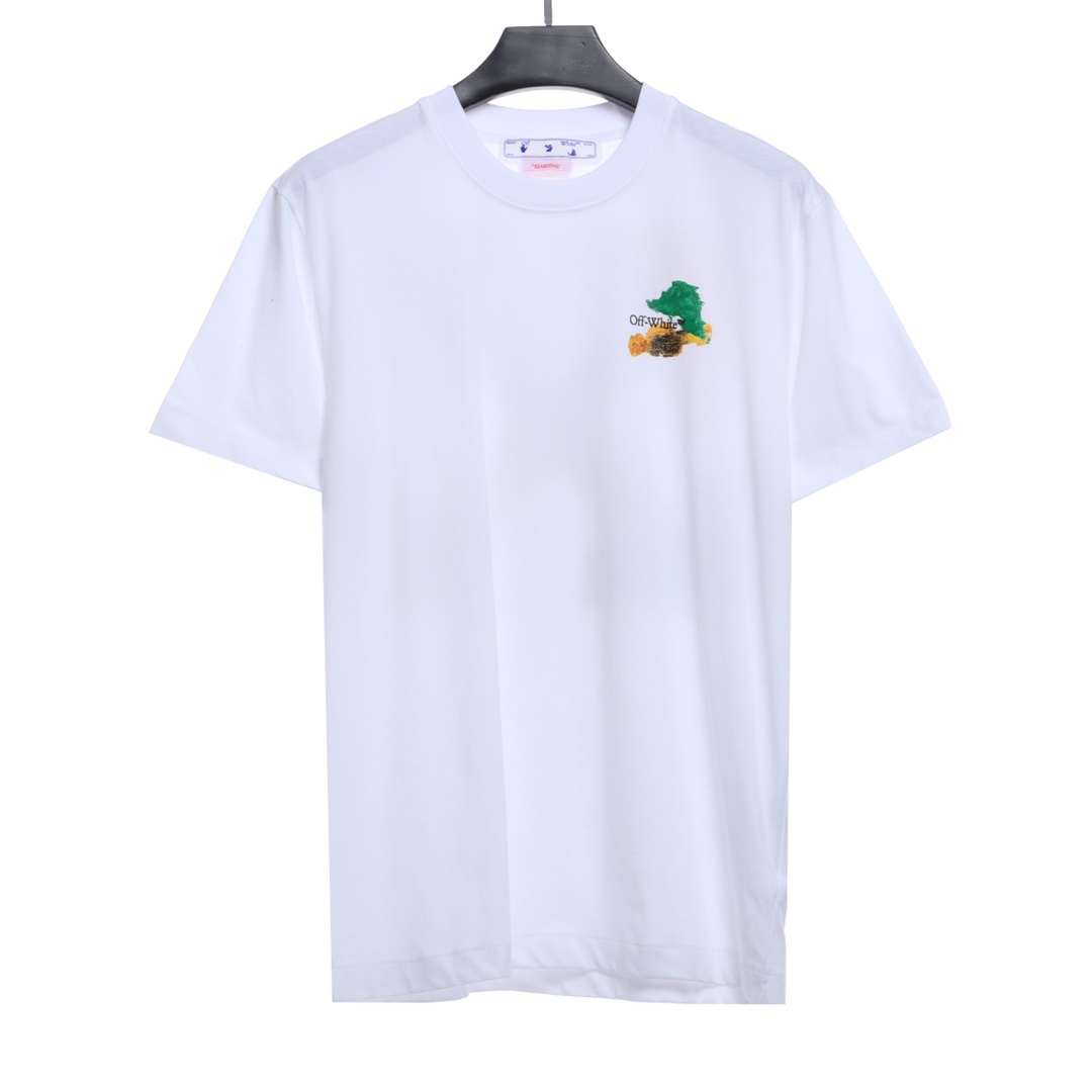 OW Environmental Protection Ink hand-painted graffiti short sleeves