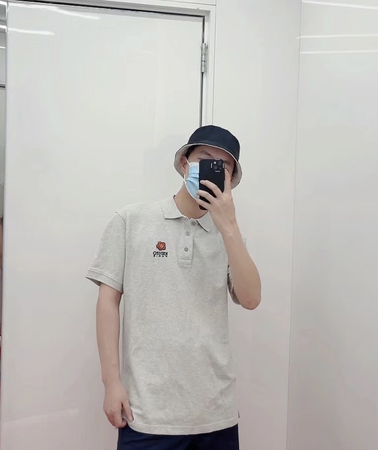 kenzo crabapple flower embroidery POLO short sleeves