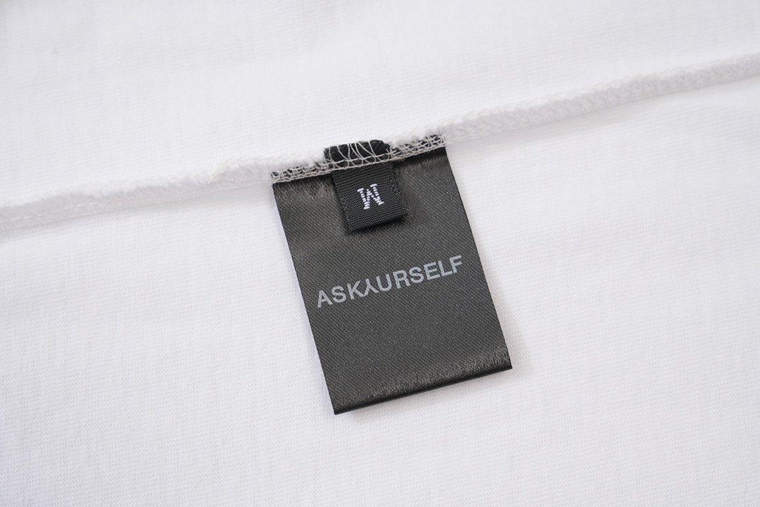ASKYURSELF Make an old worn-out letter LOGO printed short-sleeved T-shirt