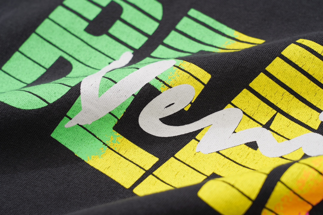 Gallery Dep Make old sleeveless shoulder color letter printed short-sleeved T-shirts