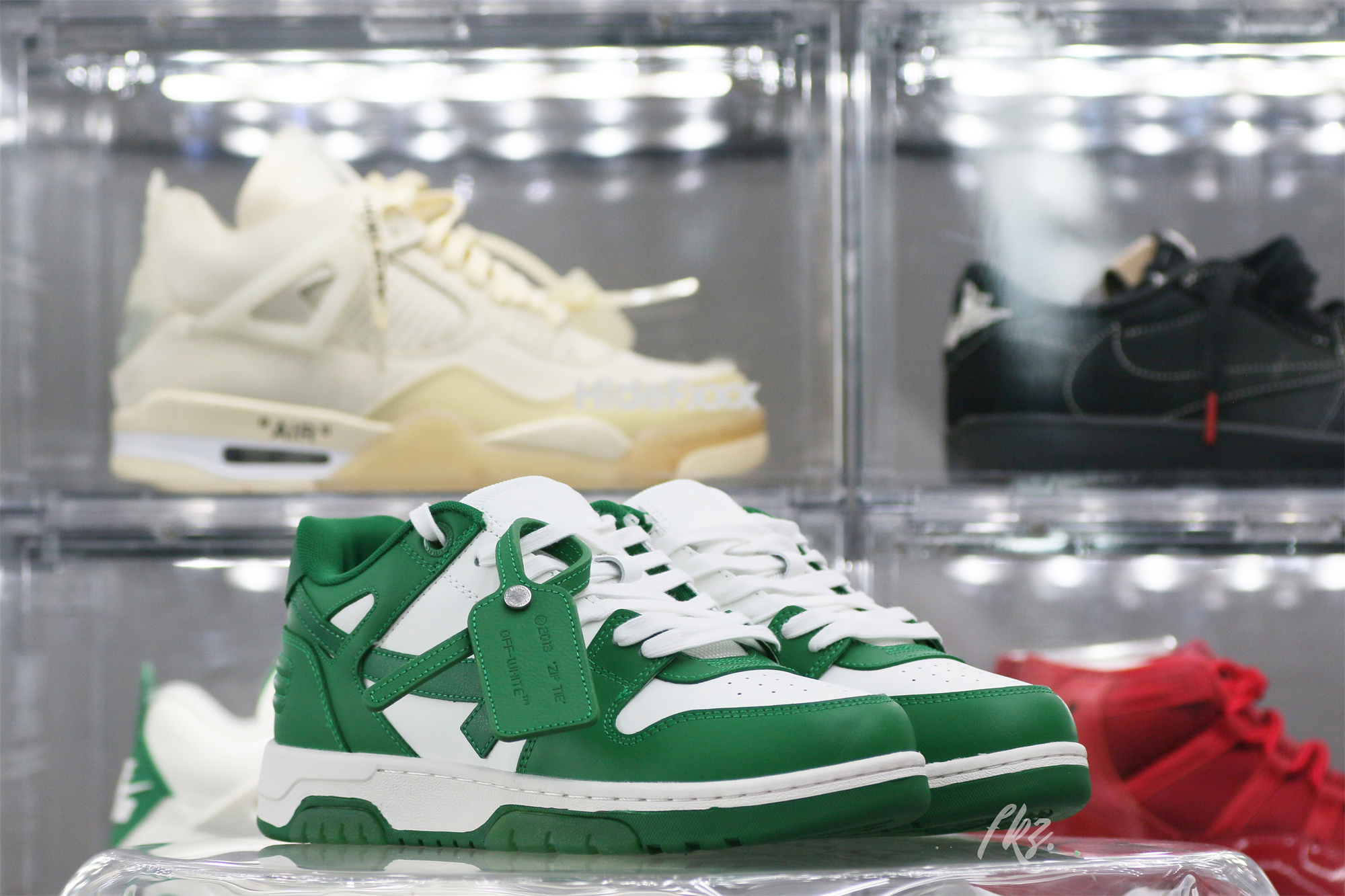 Off-White Green and White Out Of Office Sneaker