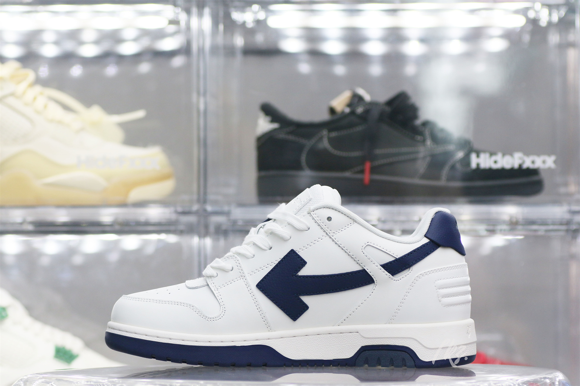 Off-White White Navy Blue Out Of Office Sneaker