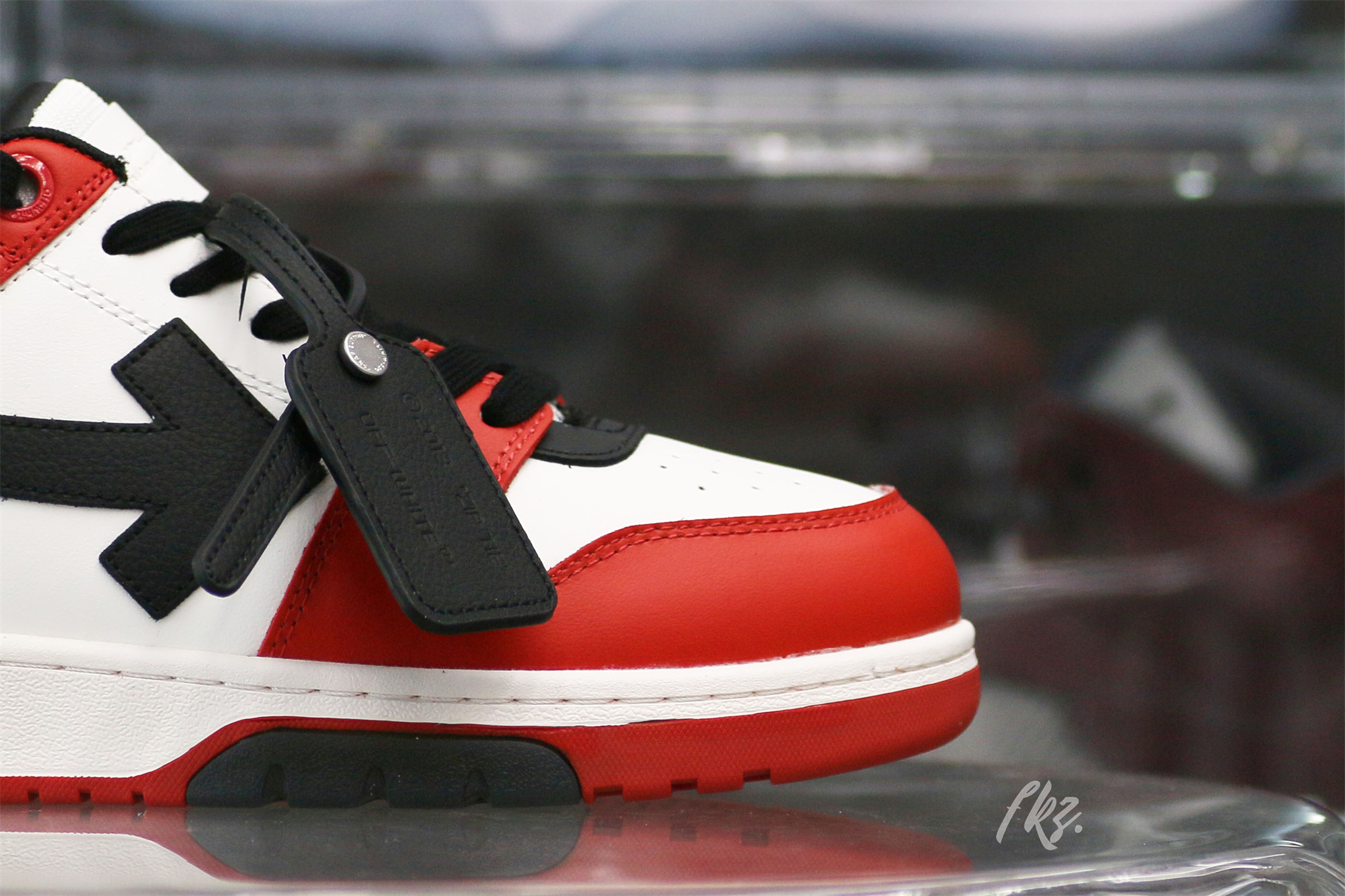 OFF-WHITE White & Black Red ‘Out Of Office’ Sneakers