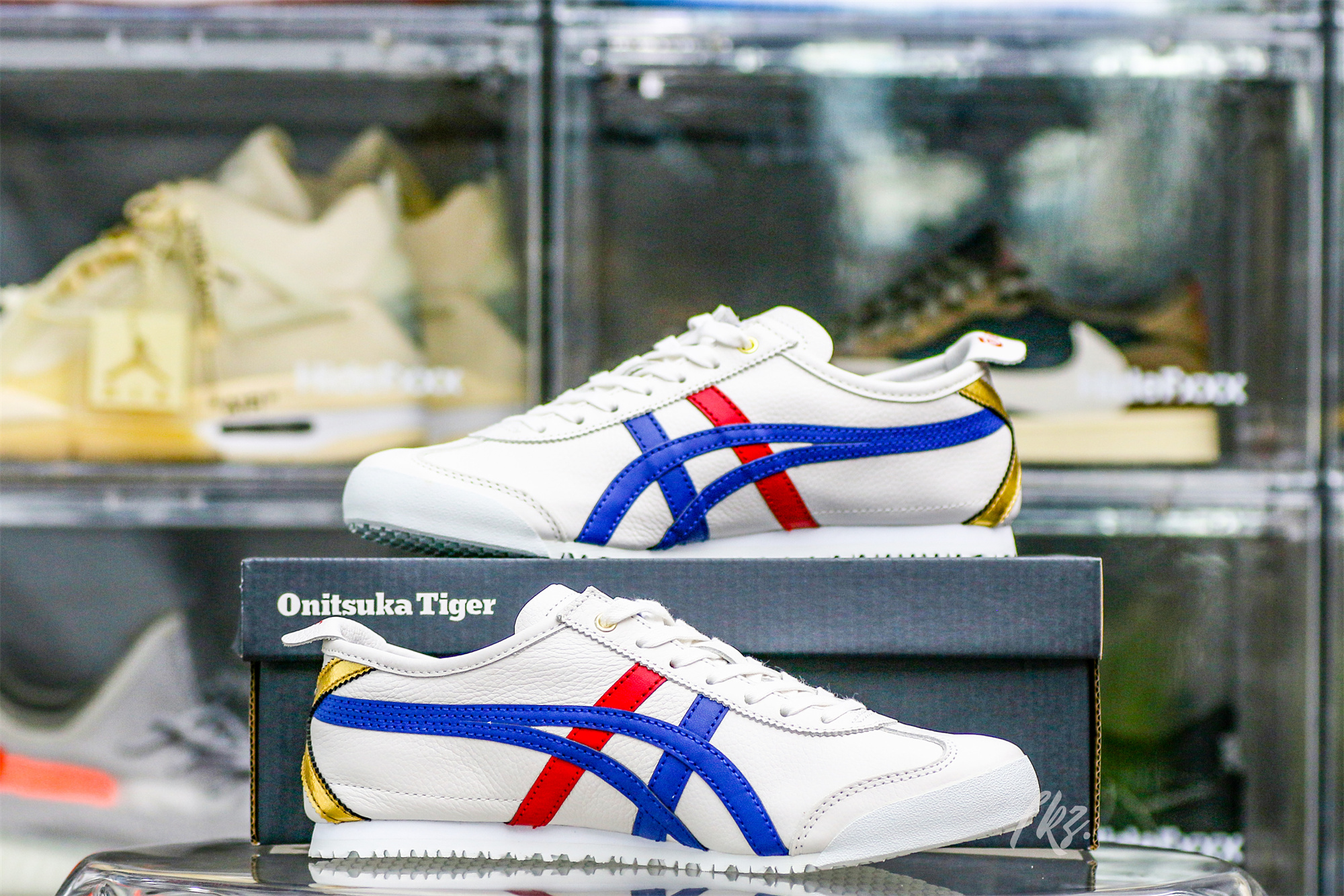 ASICS Mexico 66 White Blue Red Metallic Gold