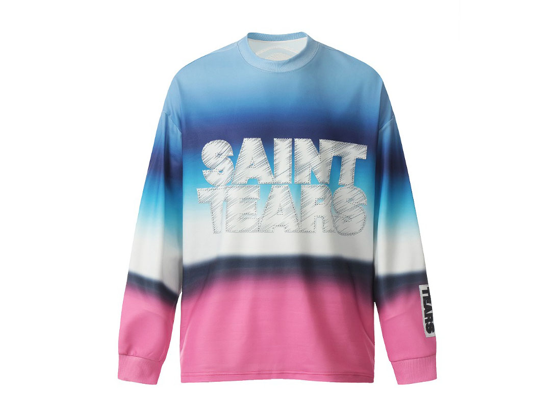 Saint Mich@el Tears Full Print Long Sleeve Blue Pink