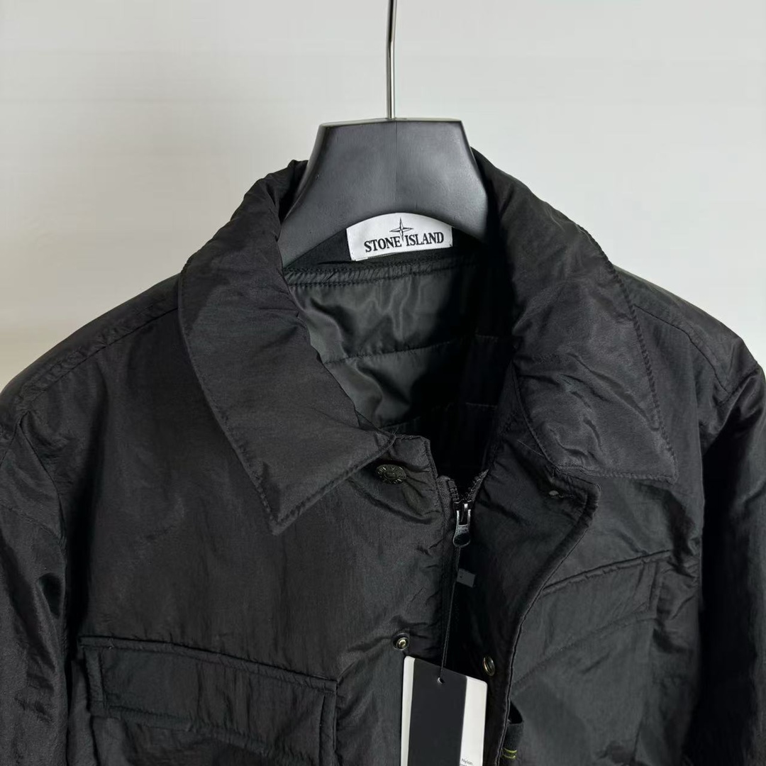 Stone 1sland Single-breasted cotton jacket