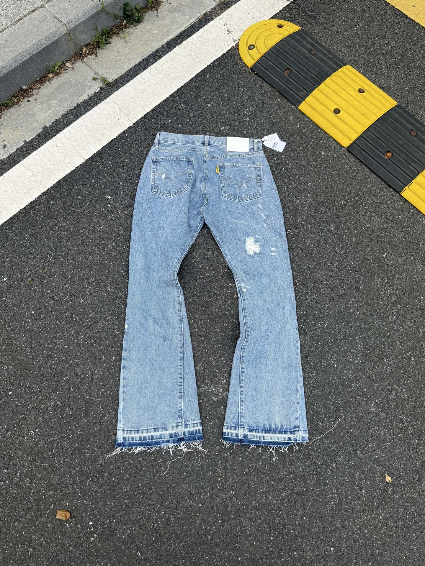 GALLERY.DEPT Distressed Patchwork Flared Jeans