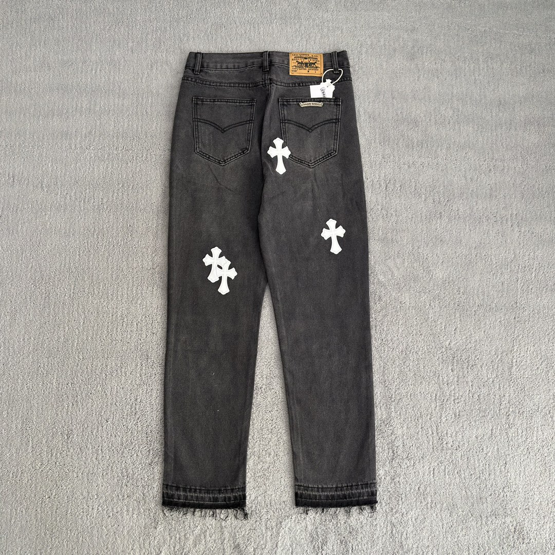 Chrome Hearts White Crosses Pants
